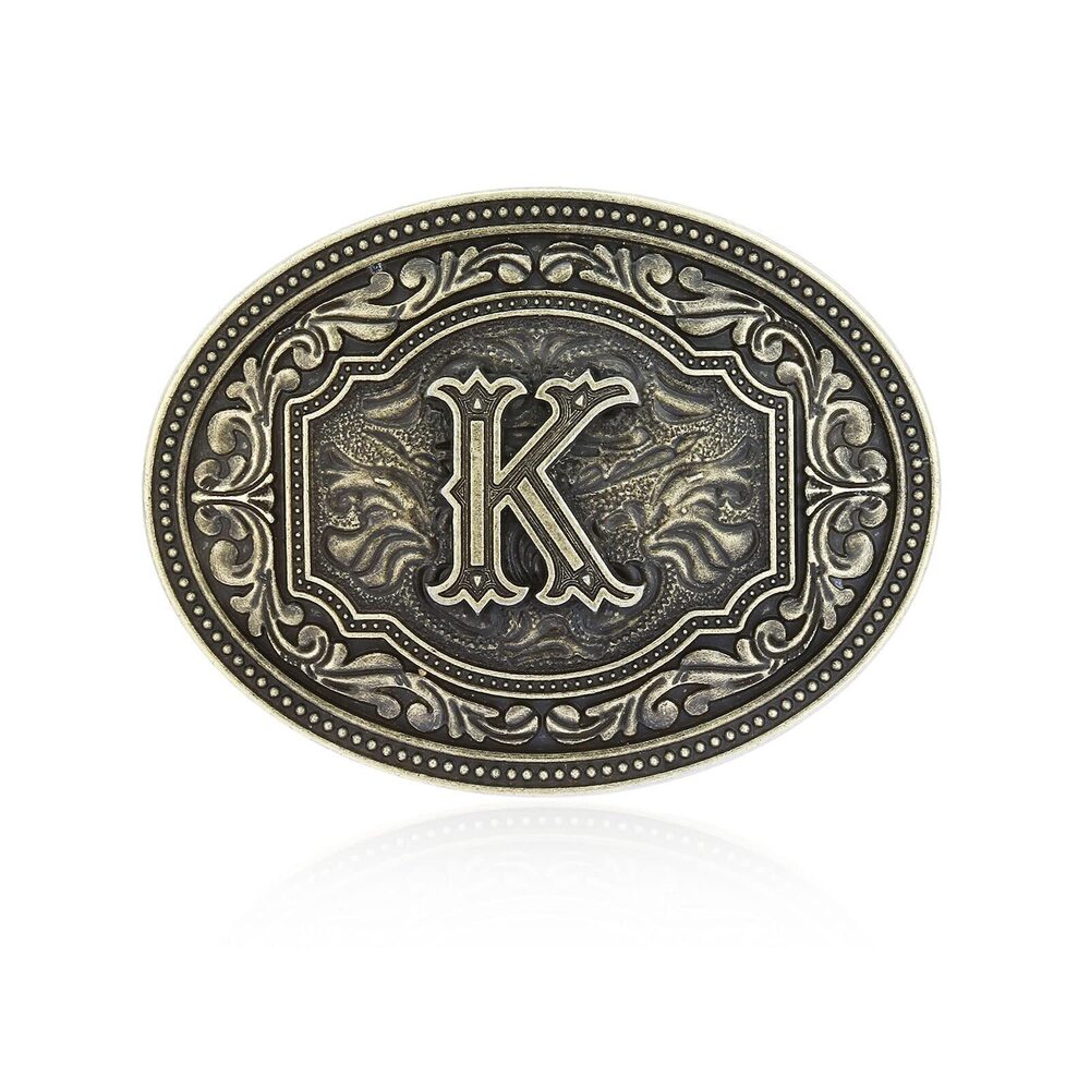 4558 Western Belt Buckle Initial Letters ABCDEFG to Z Cowboy Rodeo Large